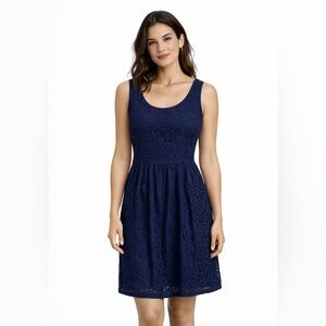 J. Crew Midnight Blue Lace Dress